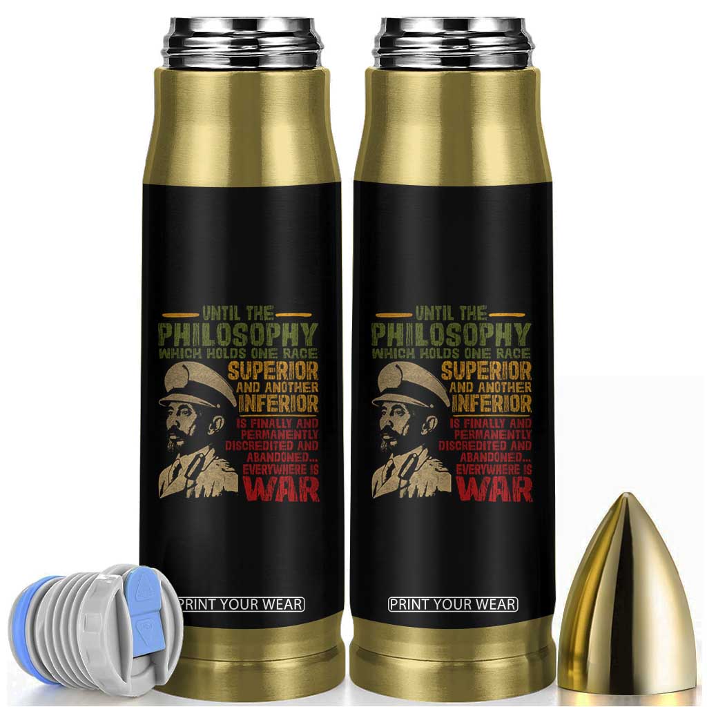 Haile Selassie Bullet Tumbler War Speech Lion of Judah Rasta Jah Bless TS10 Black Print Your Wear