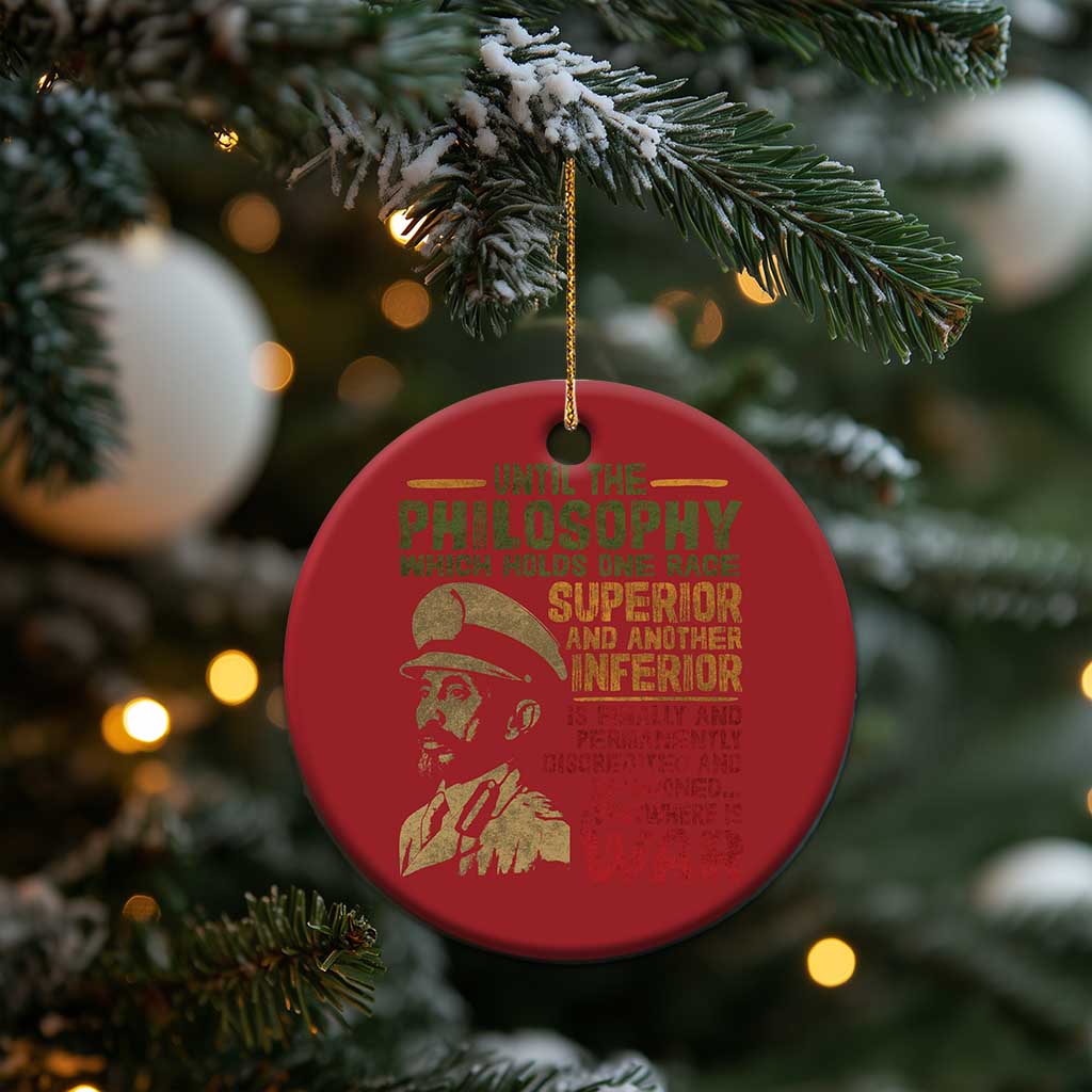 Haile Selassie Christmas Ornament War Speech Lion of Judah Rasta Jah Bless TS10 Print Your Wear