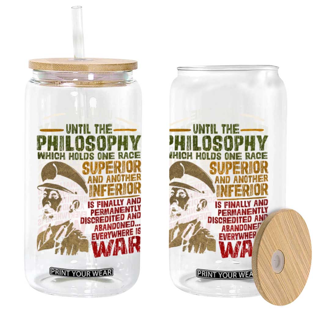 Haile Selassie Glass Can War Speech Lion of Judah Rasta Jah Bless TS10 Print Your Wear