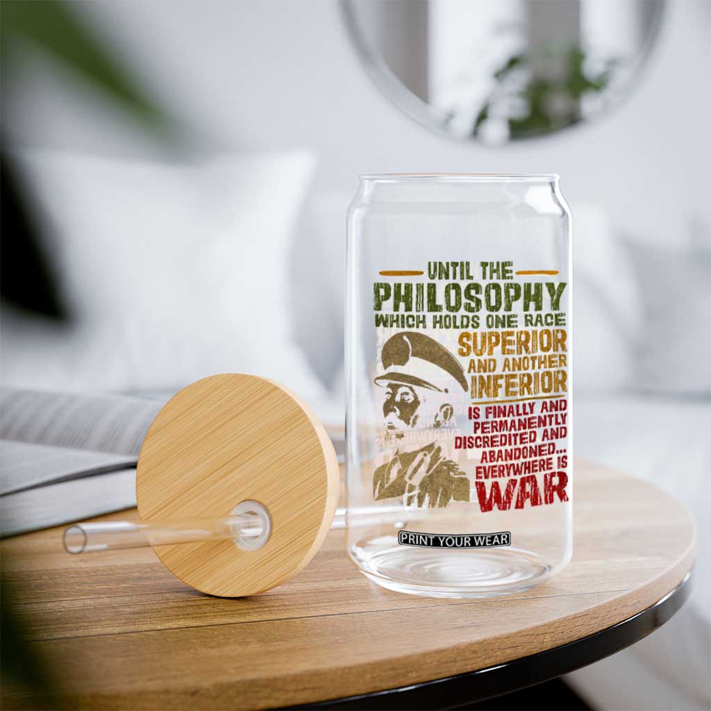 Haile Selassie Glass Can War Speech Lion of Judah Rasta Jah Bless TS10 Print Your Wear
