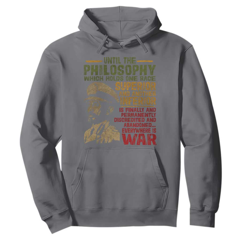 Haile Selassie Hoodie War Speech Lion of Judah Rasta Jah Bless TS10 Charcoal Print Your Wear