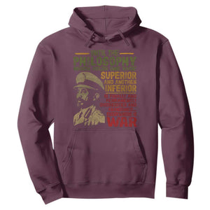 Haile Selassie Hoodie War Speech Lion of Judah Rasta Jah Bless TS10 Maroon Print Your Wear