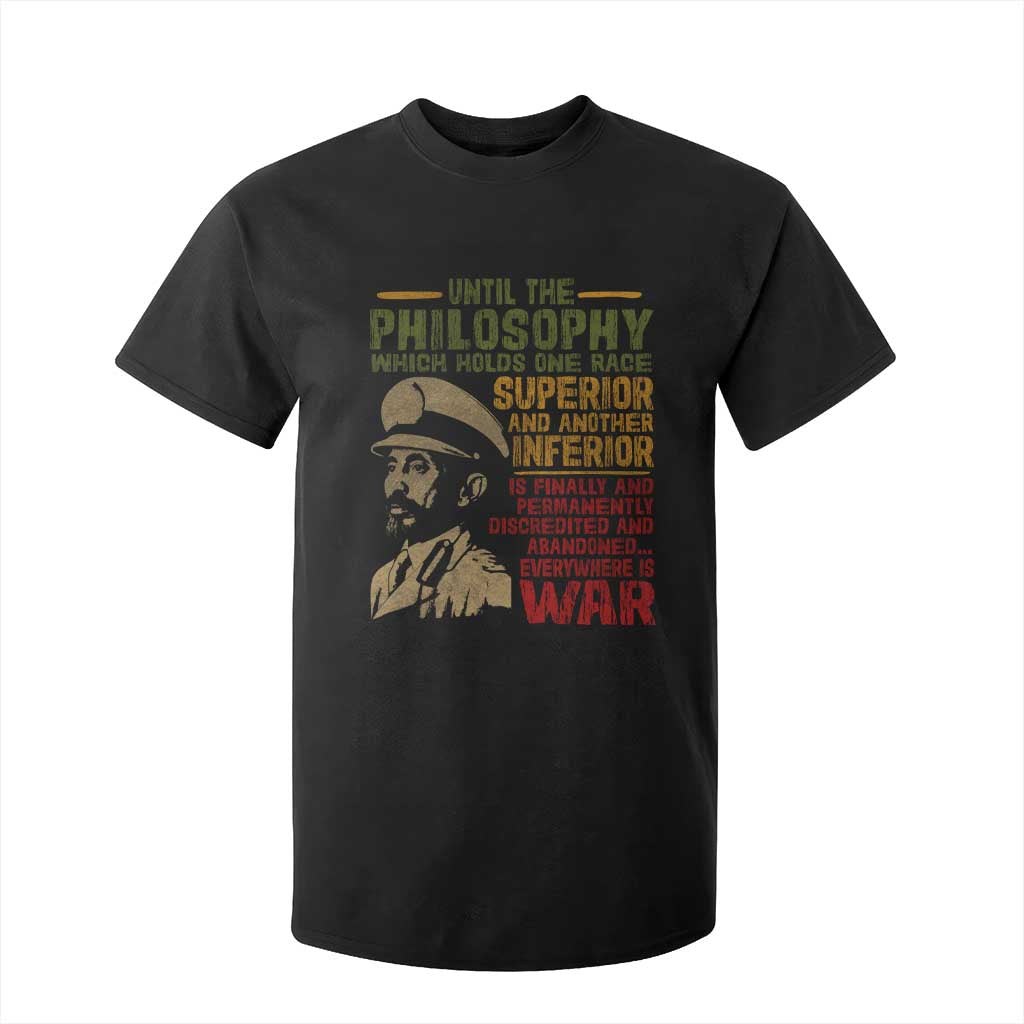 Haile Selassie T Shirt For Kid War Speech Lion of Judah Rasta Jah Bless TS10 Black Print Your Wear