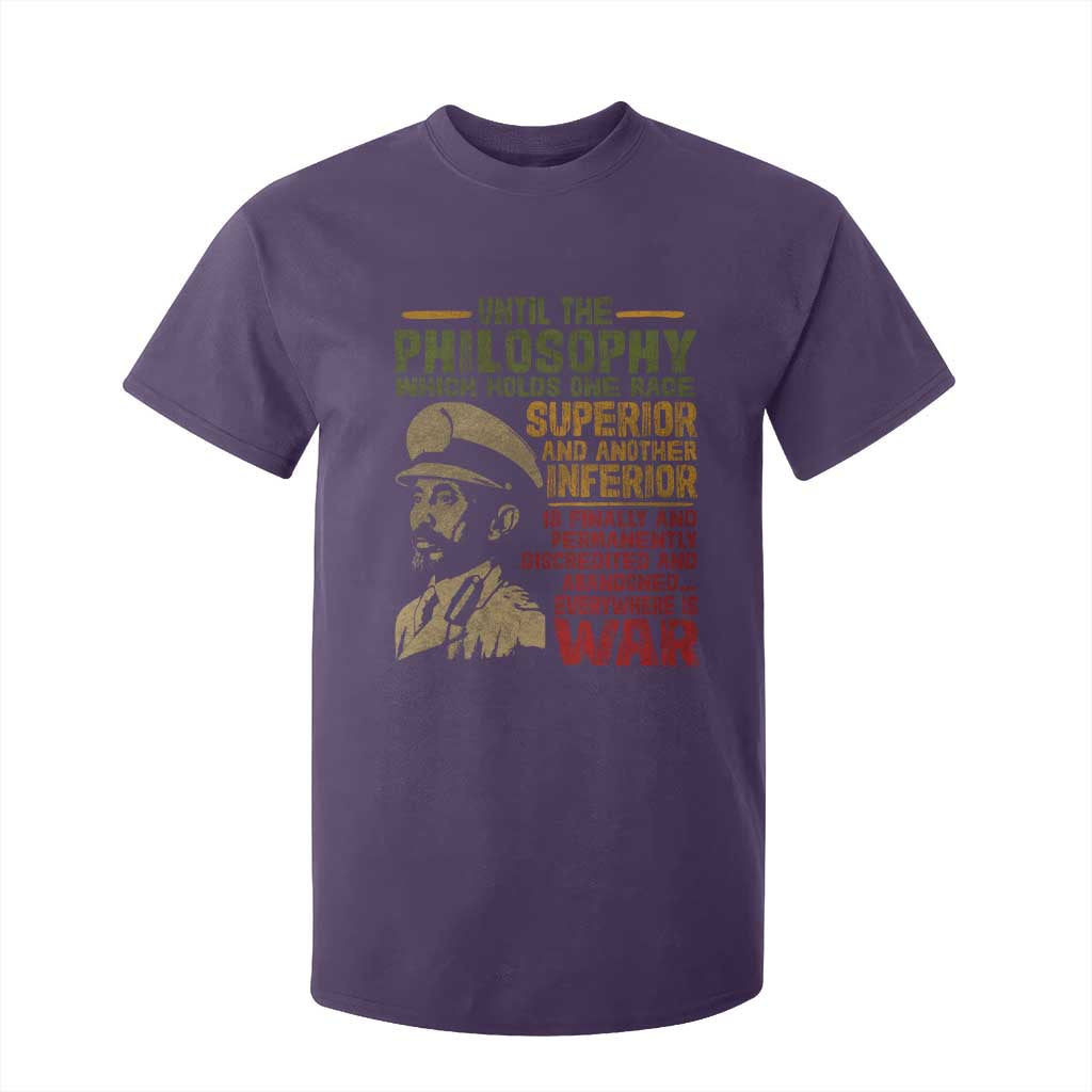 Haile Selassie T Shirt For Kid War Speech Lion of Judah Rasta Jah Bless TS10 Purple Print Your Wear