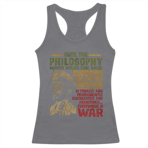Haile Selassie Racerback Tank Top War Speech Lion of Judah Rasta Jah Bless TS10 Charcoal Print Your Wear