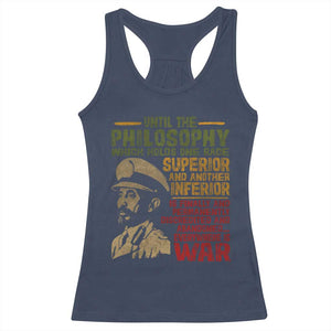 Haile Selassie Racerback Tank Top War Speech Lion of Judah Rasta Jah Bless TS10 Navy Print Your Wear