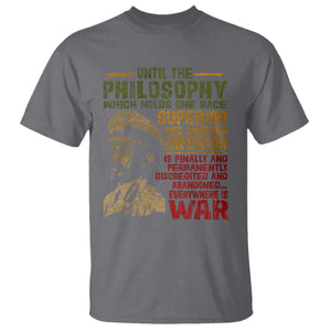 Haile Selassie T Shirt War Speech Lion of Judah Rasta Jah Bless TS10 Charcoal Print Your Wear