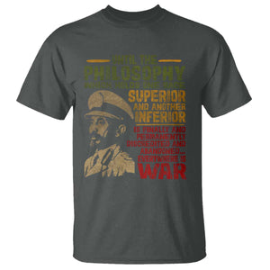 Haile Selassie T Shirt War Speech Lion of Judah Rasta Jah Bless TS10 Dark Heather Print Your Wear