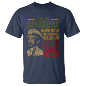 Haile Selassie T Shirt War Speech Lion of Judah Rasta Jah Bless TS10 Navy Print Your Wear