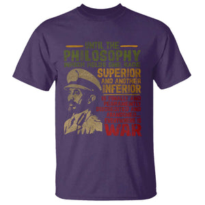 Haile Selassie T Shirt War Speech Lion of Judah Rasta Jah Bless TS10 Purple Print Your Wear