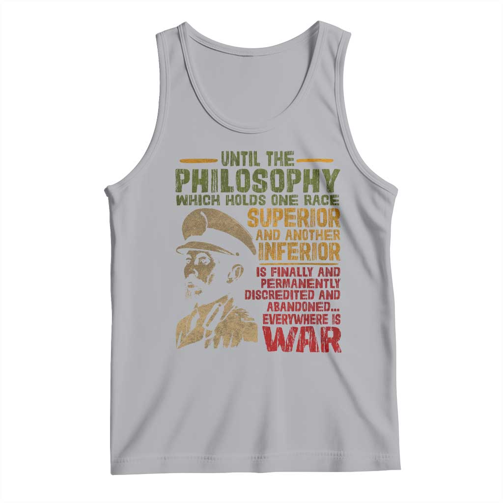 Haile Selassie Tank Top War Speech Lion of Judah Rasta Jah Bless TS10 Athletic Heather Print Your Wear
