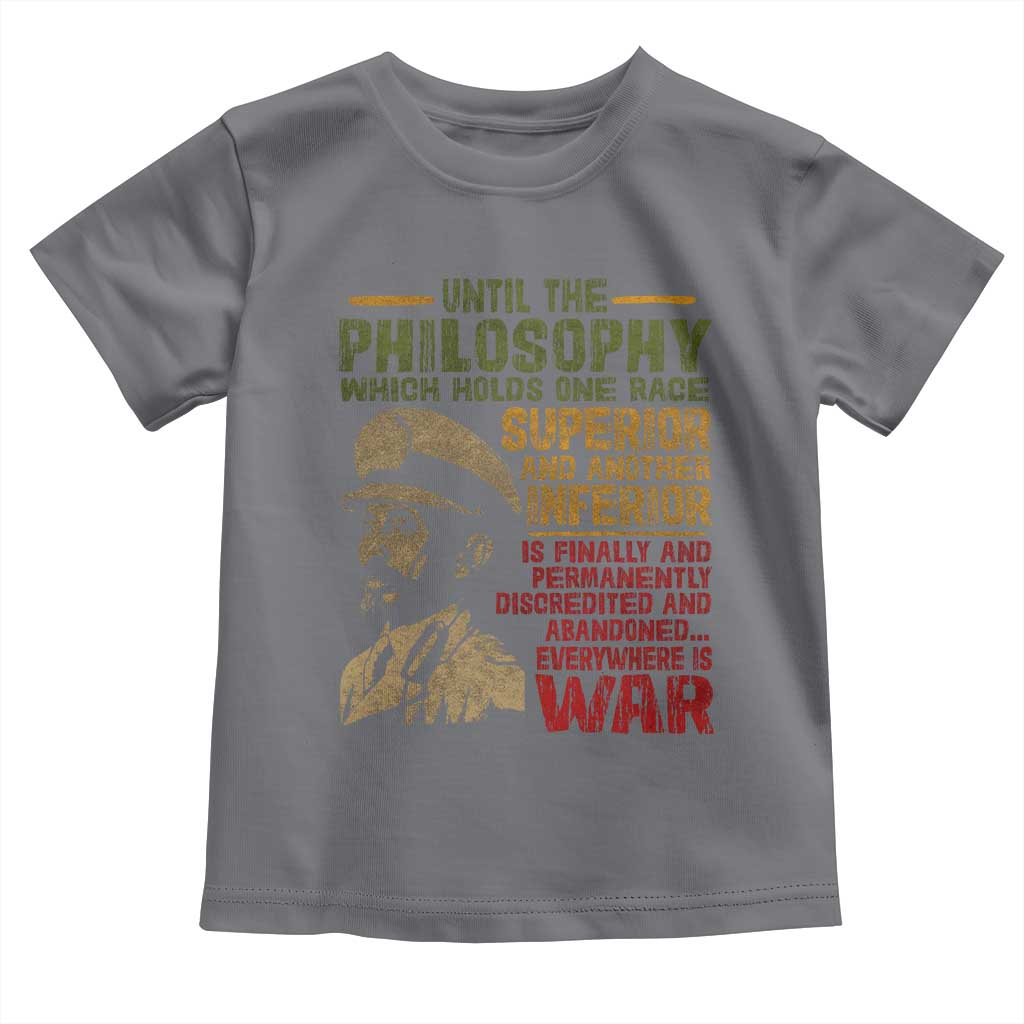 Haile Selassie Toddler T Shirt War Speech Lion of Judah Rasta Jah Bless TS10 Charcoal Print Your Wear