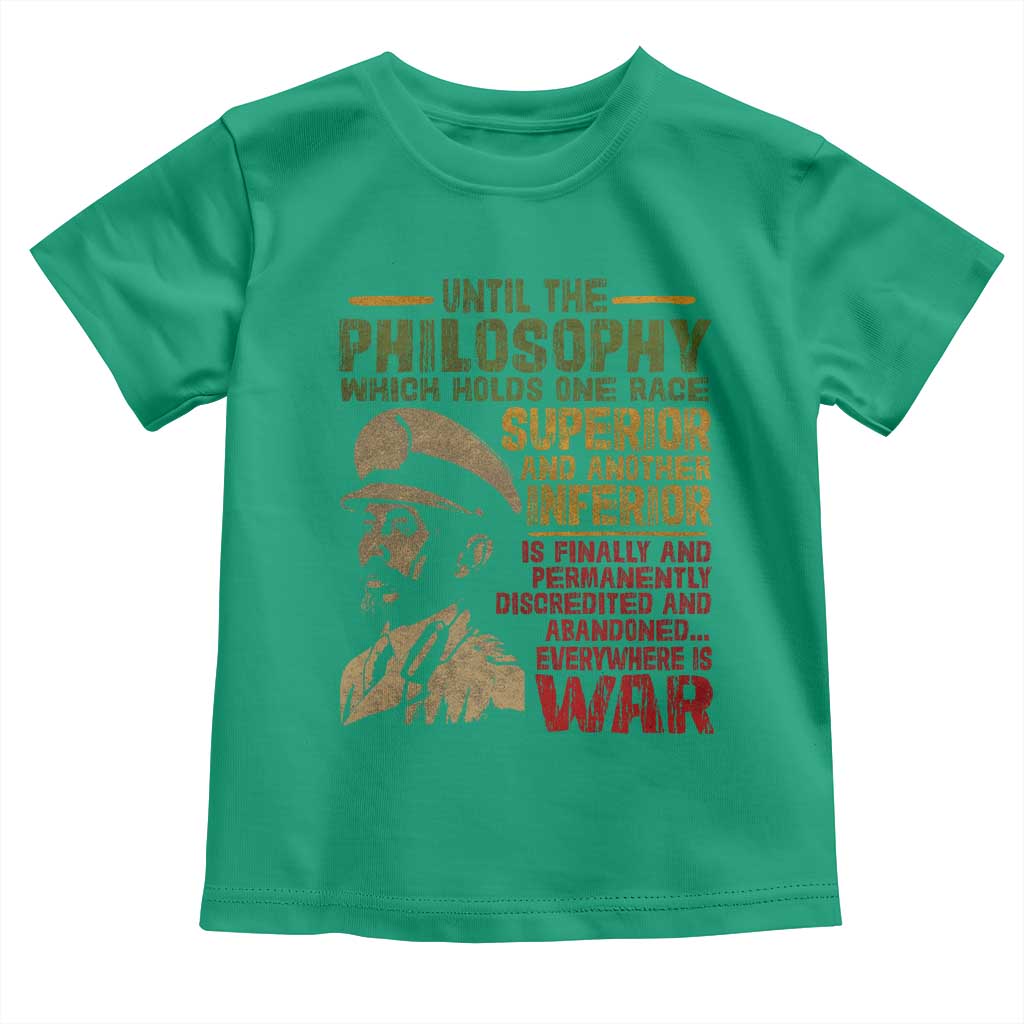Haile Selassie Toddler T Shirt War Speech Lion of Judah Rasta Jah Bless TS10 Irish Green Print Your Wear