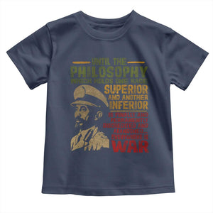 Haile Selassie Toddler T Shirt War Speech Lion of Judah Rasta Jah Bless TS10 Navy Print Your Wear