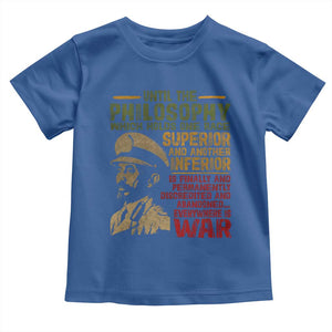 Haile Selassie Toddler T Shirt War Speech Lion of Judah Rasta Jah Bless TS10 Royal Blue Print Your Wear