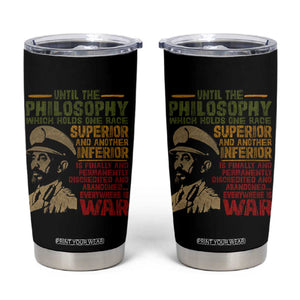 Haile Selassie Tumbler Cup War Speech Lion of Judah Rasta Jah Bless TS10 Black Print Your Wear