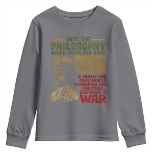 Haile Selassie Youth Sweatshirt War Speech Lion of Judah Rasta Jah Bless TS10 Charcoal Print Your Wear