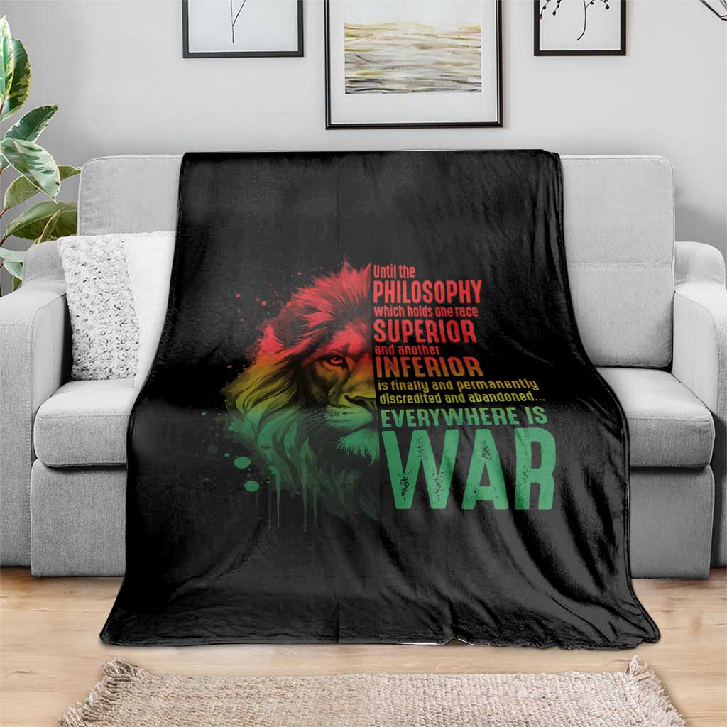 Lion of Judah Throw Blanket Rasta Haile Selassie War Speech Jah Bless TS10 Print Your Wear