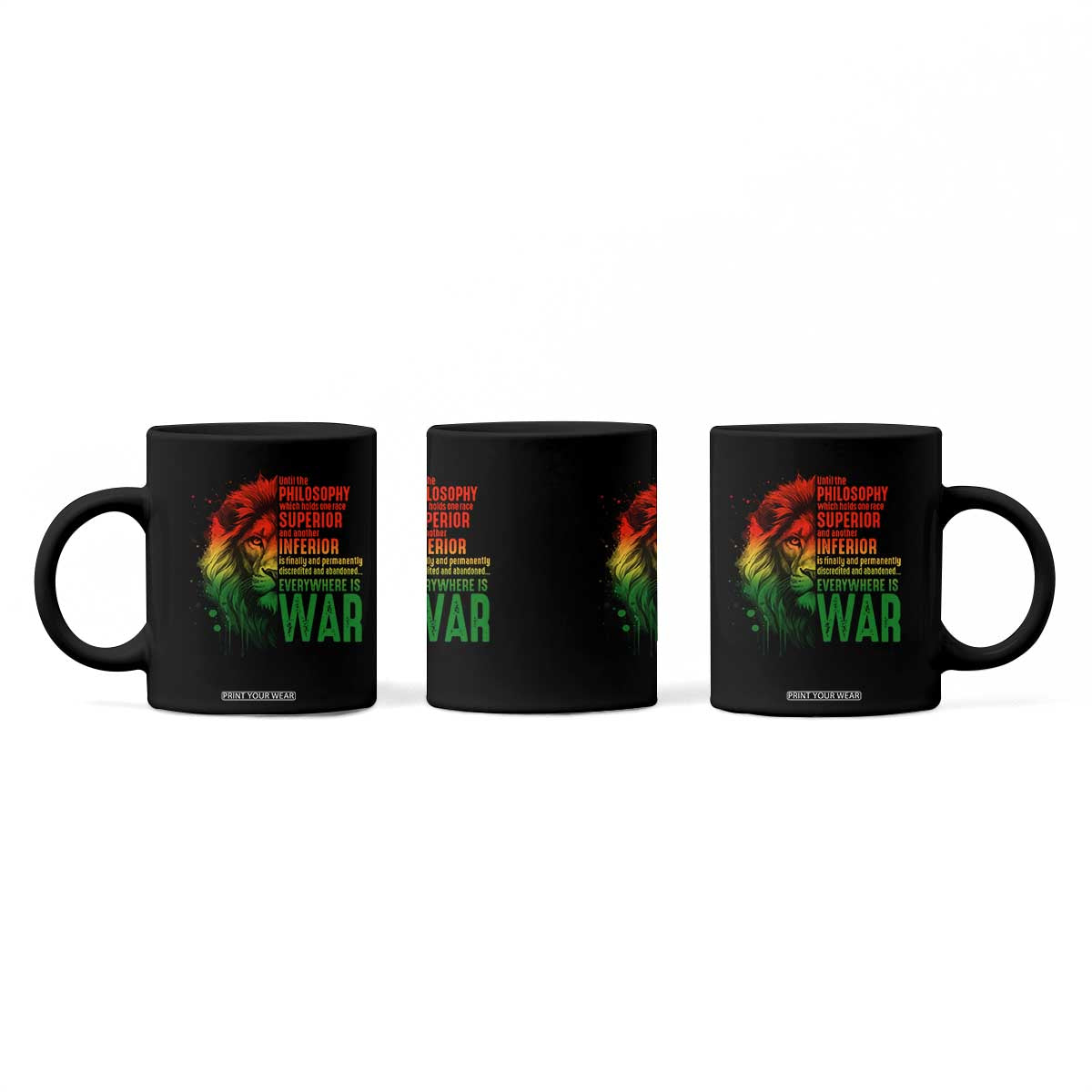 Lion of Judah Coffee Mug Rasta Haile Selassie War Speech Jah Bless TS10 Print Your Wear