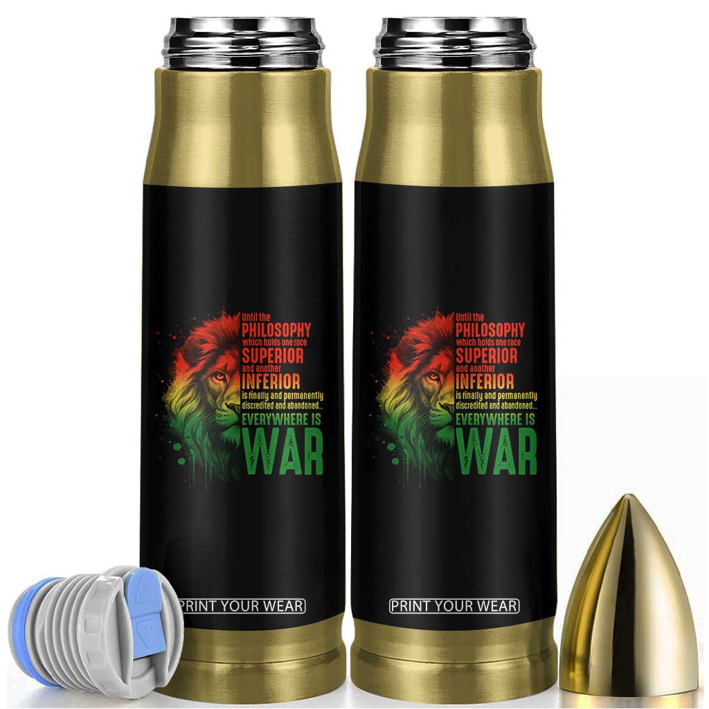 Lion of Judah Bullet Tumbler Rasta Haile Selassie War Speech Jah Bless TS10 Black Print Your Wear