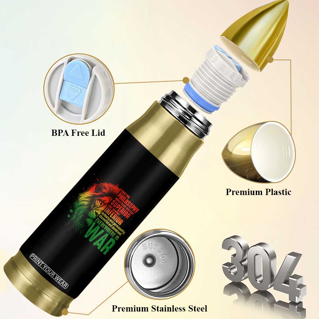 Lion of Judah Bullet Tumbler Rasta Haile Selassie War Speech Jah Bless TS10 Print Your Wear