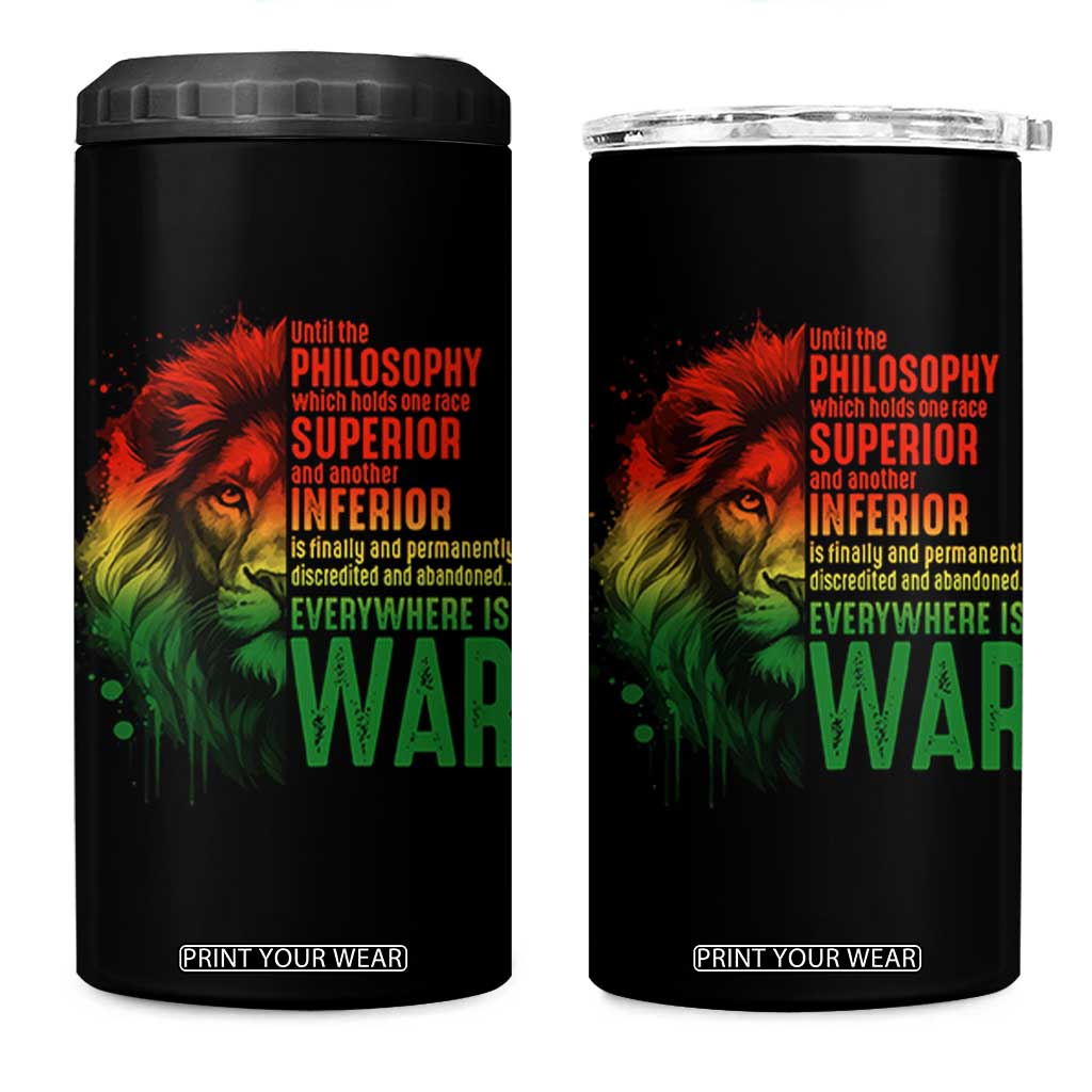 Lion of Judah 4 in 1 Can Cooler Tumbler Rasta Haile Selassie War Speech Jah Bless TS10 One Size: 16 oz Black Print Your Wear