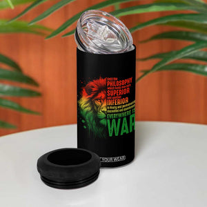 Lion of Judah 4 in 1 Can Cooler Tumbler Rasta Haile Selassie War Speech Jah Bless TS10 Print Your Wear