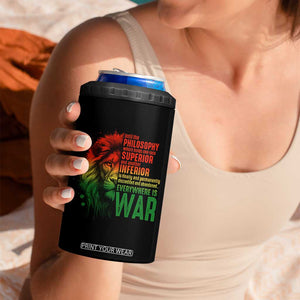 Lion of Judah 4 in 1 Can Cooler Tumbler Rasta Haile Selassie War Speech Jah Bless TS10 Print Your Wear