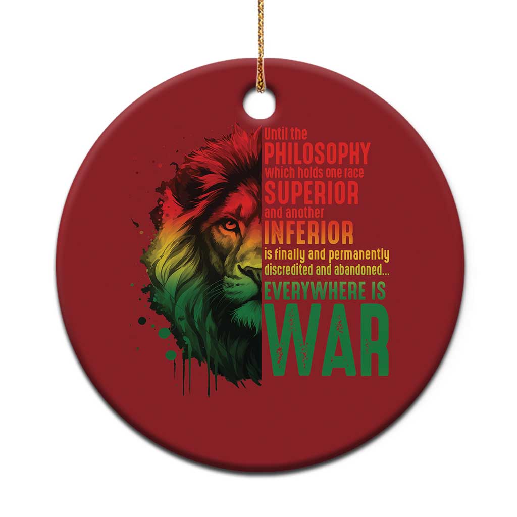 Lion of Judah Christmas Ornament Rasta Haile Selassie War Speech Jah Bless TS10 Print Your Wear