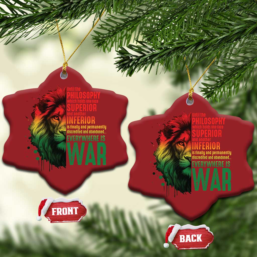 Lion of Judah Christmas Ornament Rasta Haile Selassie War Speech Jah Bless TS10 Snow Flake Red Print Your Wear