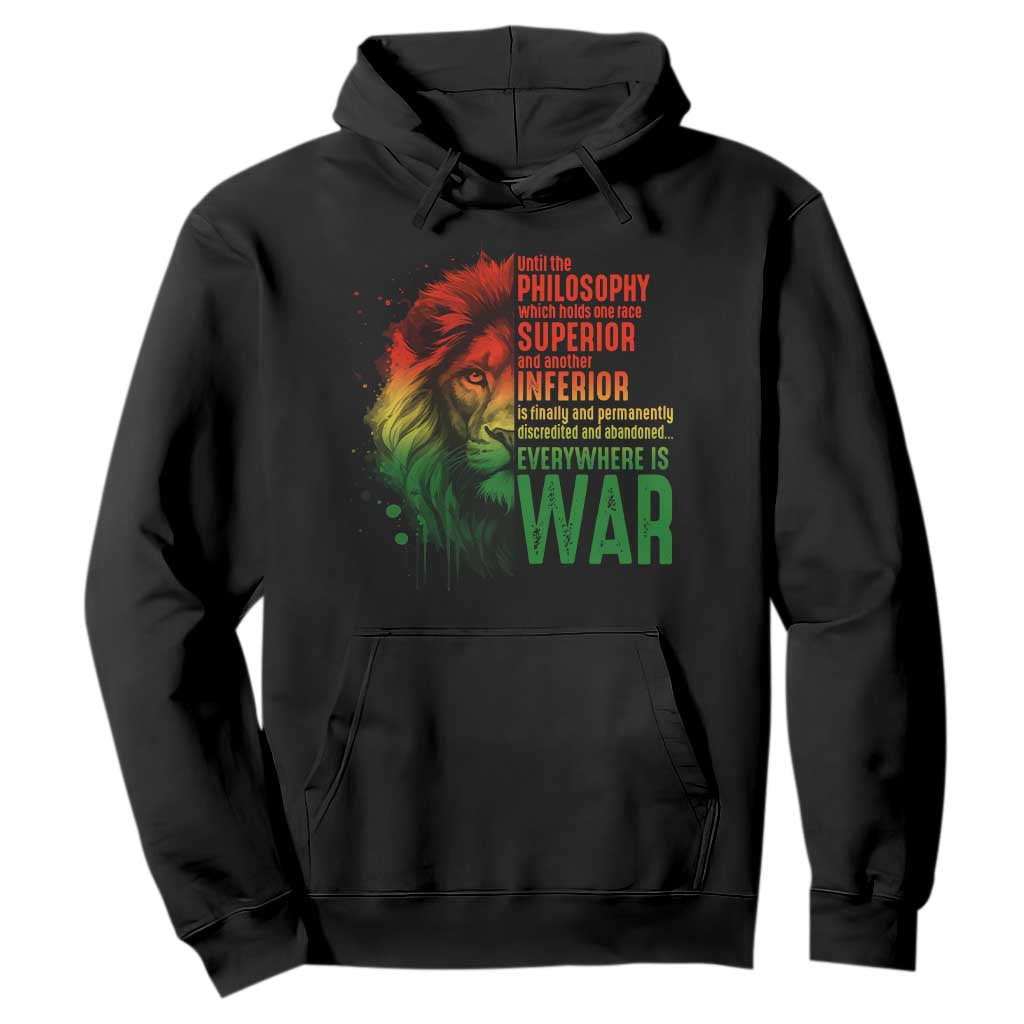 Lion of Judah Hoodie Rasta Haile Selassie War Speech Jah Bless TS10 Black Print Your Wear