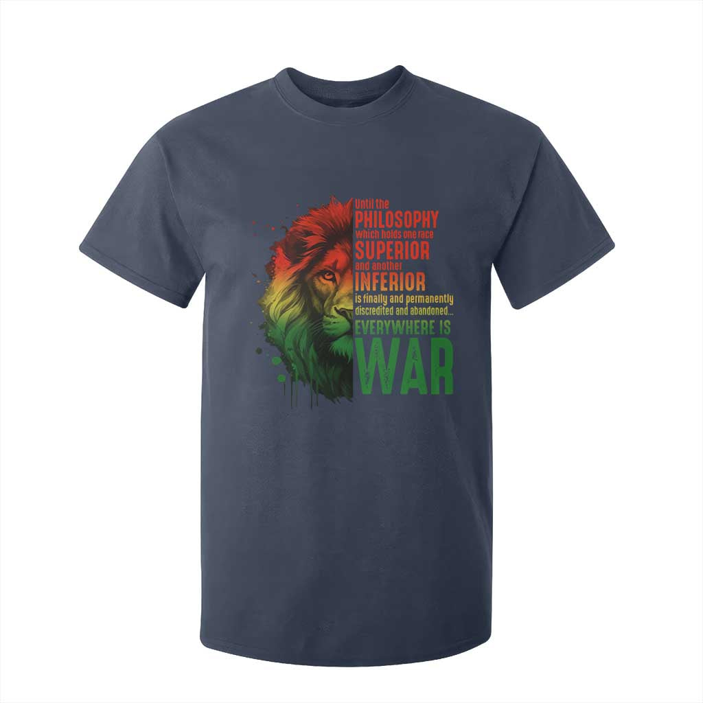 Lion of Judah T Shirt For Kid Rasta Haile Selassie War Speech Jah Bless TS10 Navy Print Your Wear