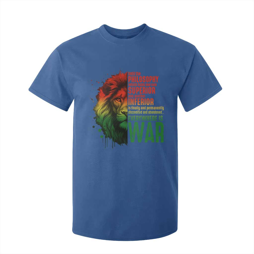 Lion of Judah T Shirt For Kid Rasta Haile Selassie War Speech Jah Bless TS10 Royal Blue Print Your Wear