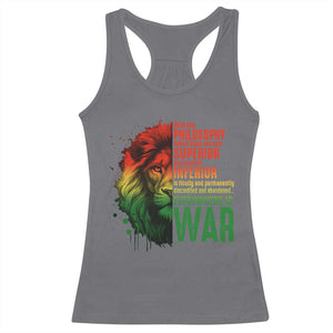 Lion of Judah Racerback Tank Top Rasta Haile Selassie War Speech Jah Bless TS10 Charcoal Print Your Wear
