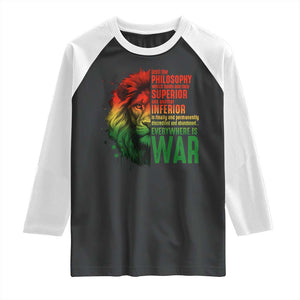 Lion of Judah Raglan Shirt Rasta Haile Selassie War Speech Jah Bless TS10 Black White Print Your Wear