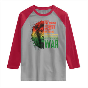Lion of Judah Raglan Shirt Rasta Haile Selassie War Speech Jah Bless TS10 Sport Gray Red Print Your Wear