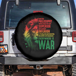Lion of Judah Spare Tire Cover Rasta Haile Selassie War Speech Jah Bless TS10 No hole Black Print Your Wear