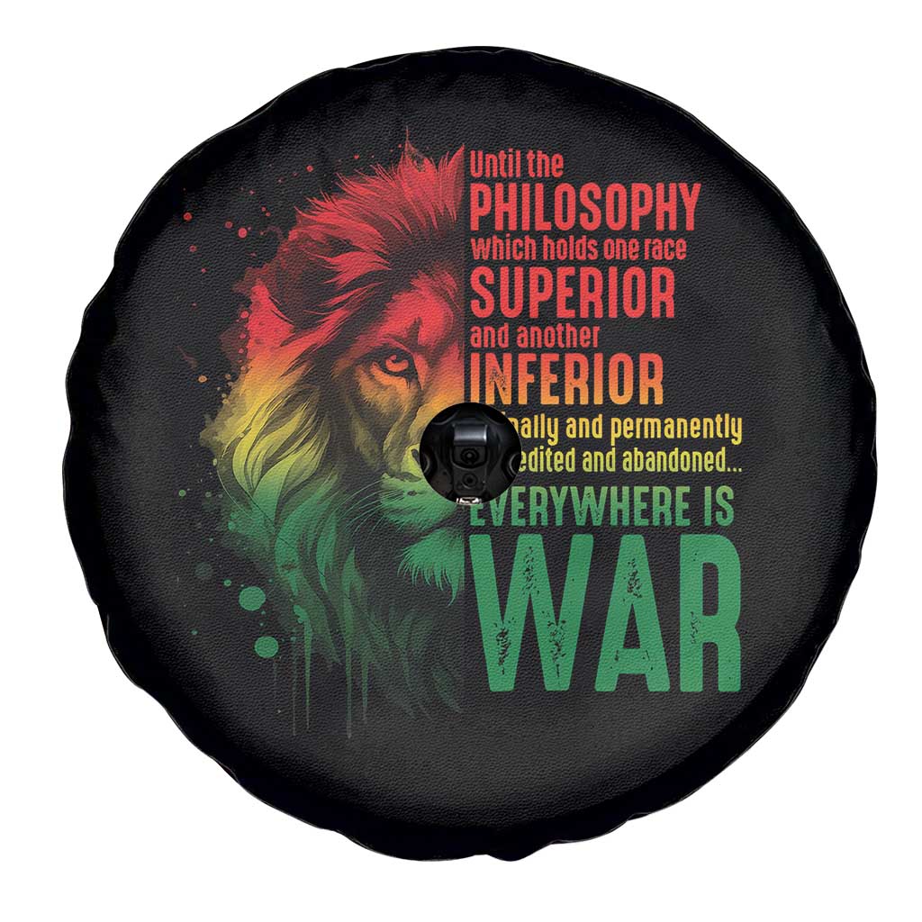 Lion of Judah Spare Tire Cover Rasta Haile Selassie War Speech Jah Bless TS10 Print Your Wear