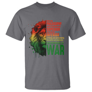 Lion of Judah T Shirt Rasta Haile Selassie War Speech Jah Bless TS10 Charcoal Print Your Wear