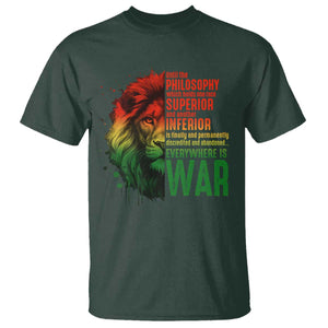 Lion of Judah T Shirt Rasta Haile Selassie War Speech Jah Bless TS10 Dark Forest Green Print Your Wear