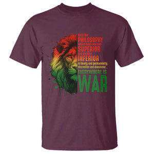 Lion of Judah T Shirt Rasta Haile Selassie War Speech Jah Bless TS10 Maroon Print Your Wear