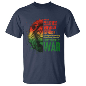 Lion of Judah T Shirt Rasta Haile Selassie War Speech Jah Bless TS10 Navy Print Your Wear