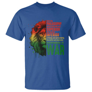 Lion of Judah T Shirt Rasta Haile Selassie War Speech Jah Bless TS10 Royal Blue Print Your Wear