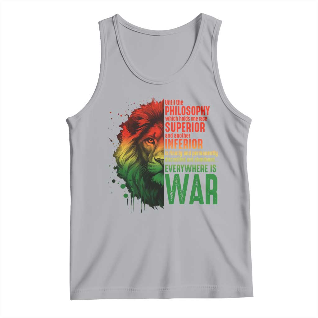 Lion of Judah Tank Top Rasta Haile Selassie War Speech Jah Bless TS10 Athletic Heather Print Your Wear