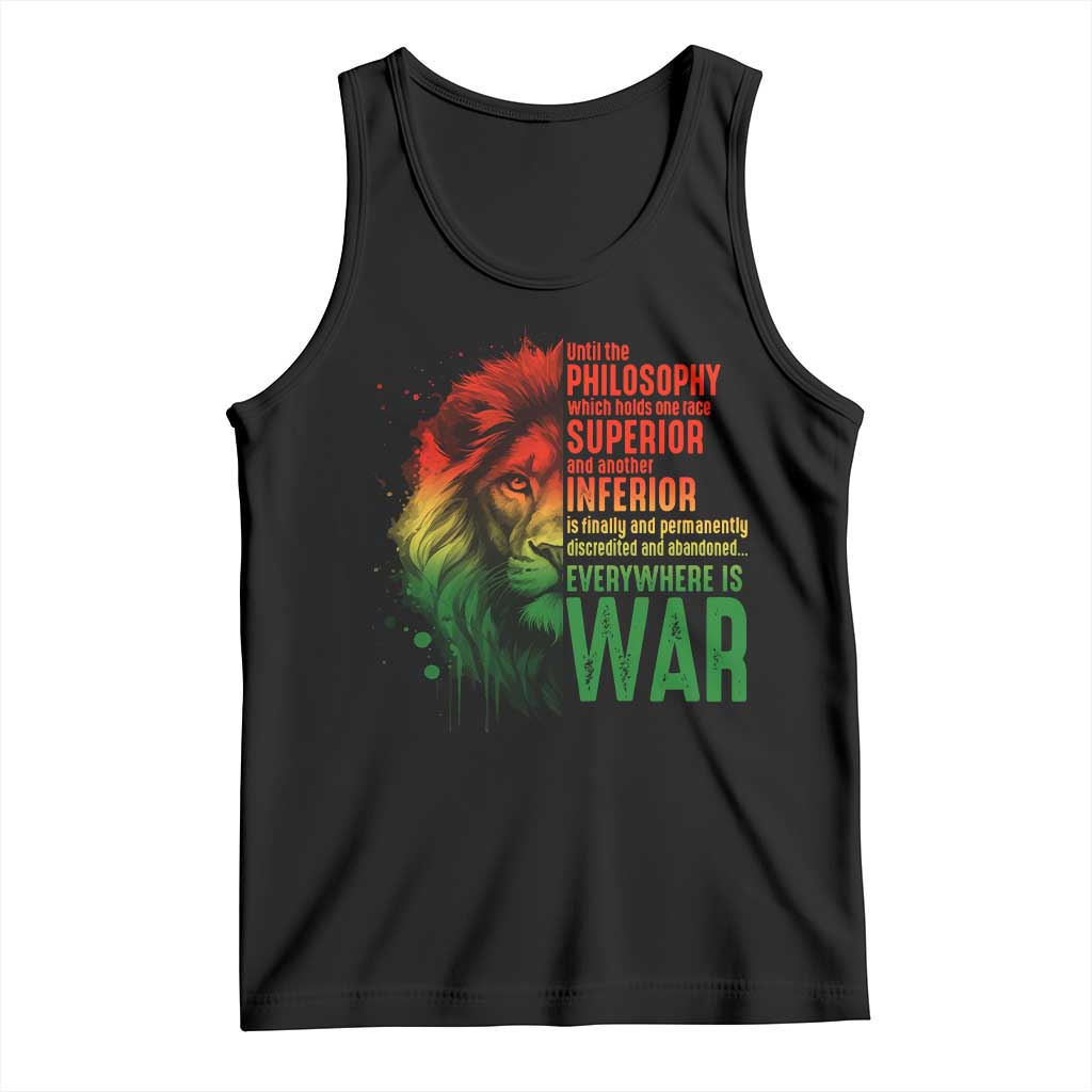 Lion of Judah Tank Top Rasta Haile Selassie War Speech Jah Bless TS10 Black Print Your Wear