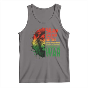 Lion of Judah Tank Top Rasta Haile Selassie War Speech Jah Bless TS10 Deep Heather Print Your Wear