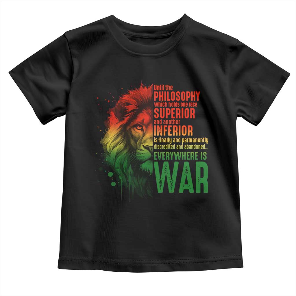 Lion of Judah Toddler T Shirt Rasta Haile Selassie War Speech Jah Bless TS10 Black Print Your Wear