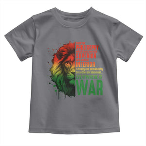 Lion of Judah Toddler T Shirt Rasta Haile Selassie War Speech Jah Bless TS10 Charcoal Print Your Wear