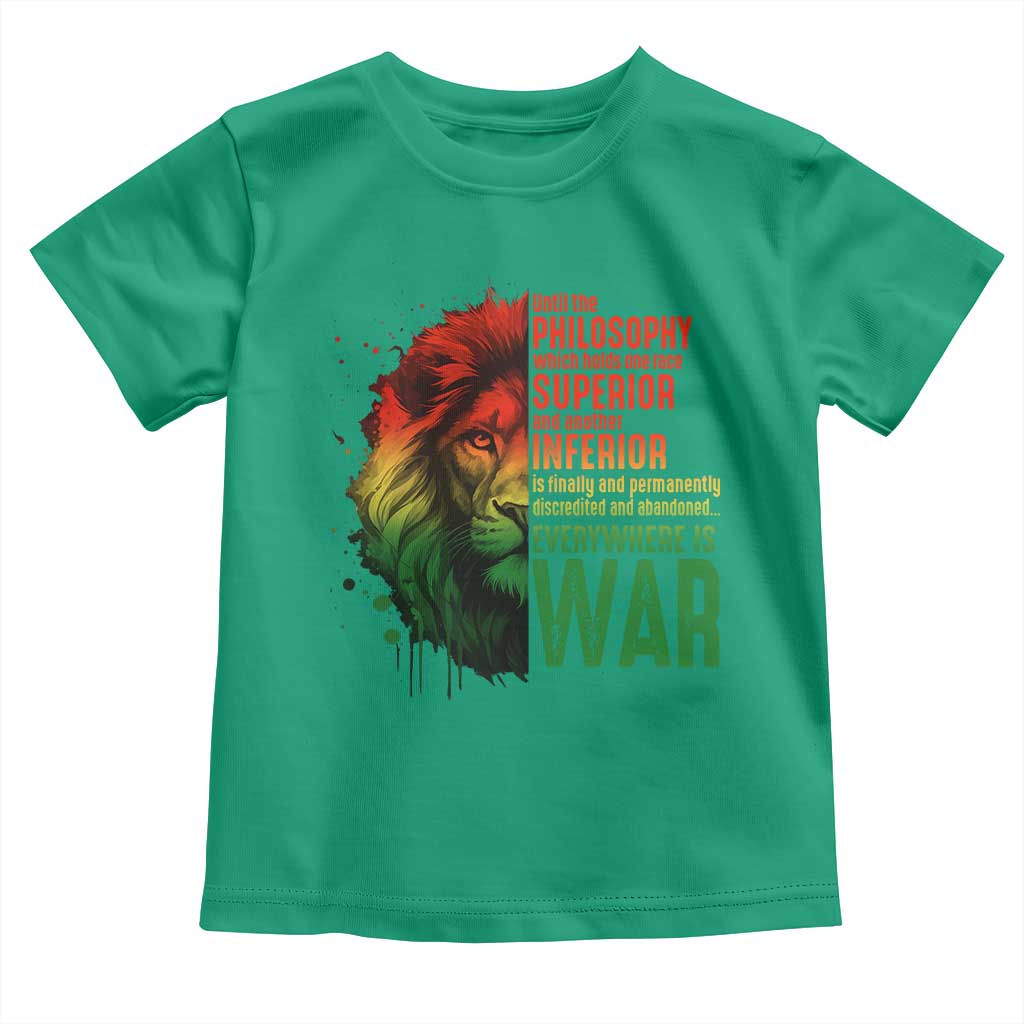 Lion of Judah Toddler T Shirt Rasta Haile Selassie War Speech Jah Bless TS10 Irish Green Print Your Wear