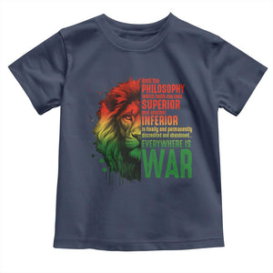Lion of Judah Toddler T Shirt Rasta Haile Selassie War Speech Jah Bless TS10 Navy Print Your Wear